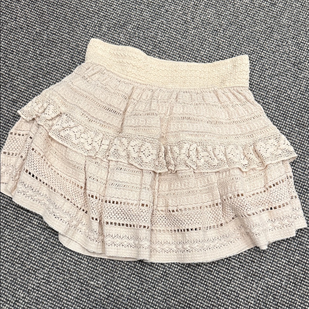 Aerie Cream Lace Mini Skirt